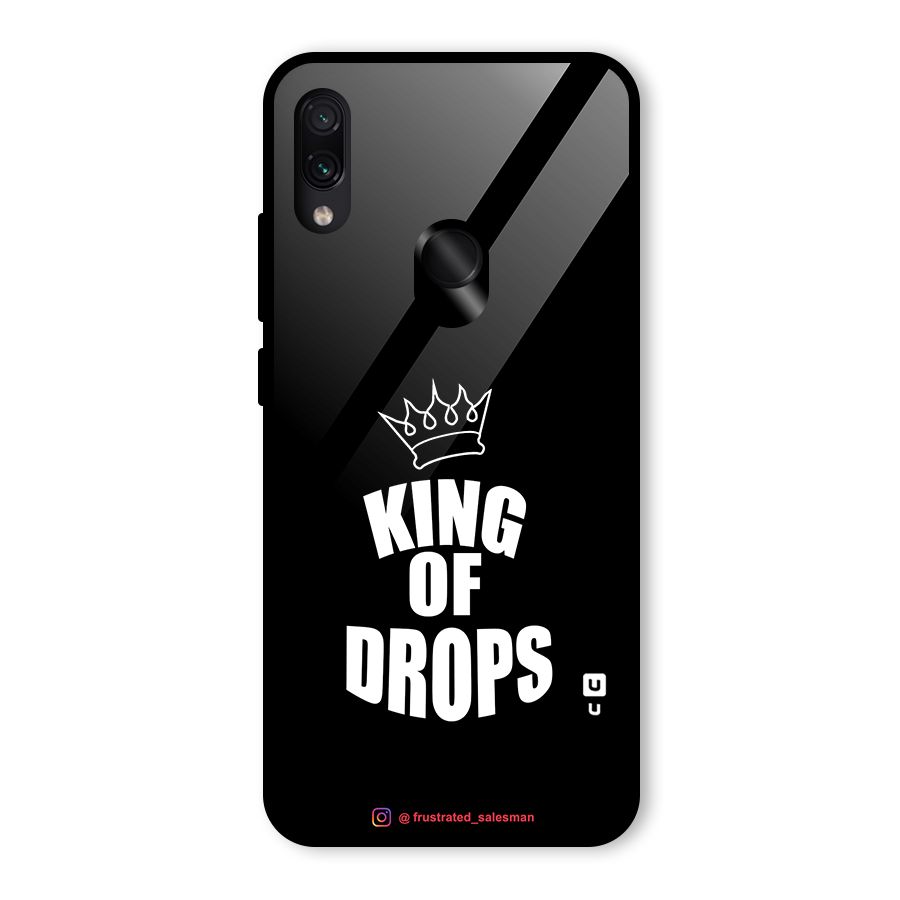 King of Drops Black Glass Back Case for Redmi Note 7