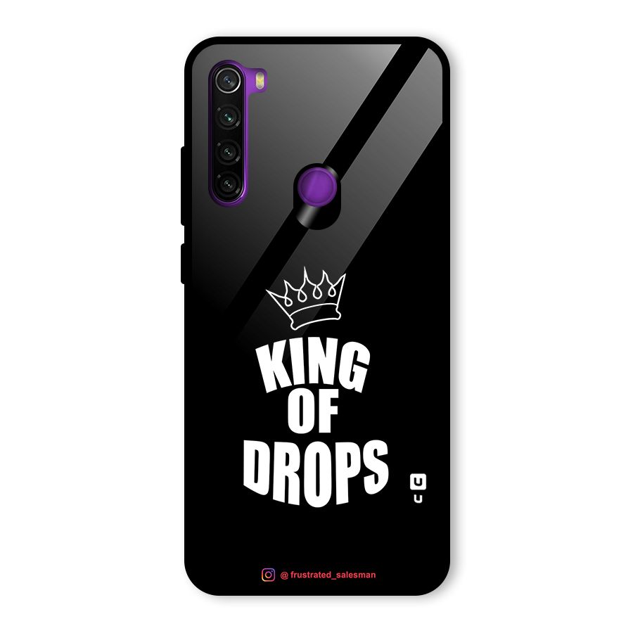 King of Drops Black Glass Back Case for Redmi Note 8