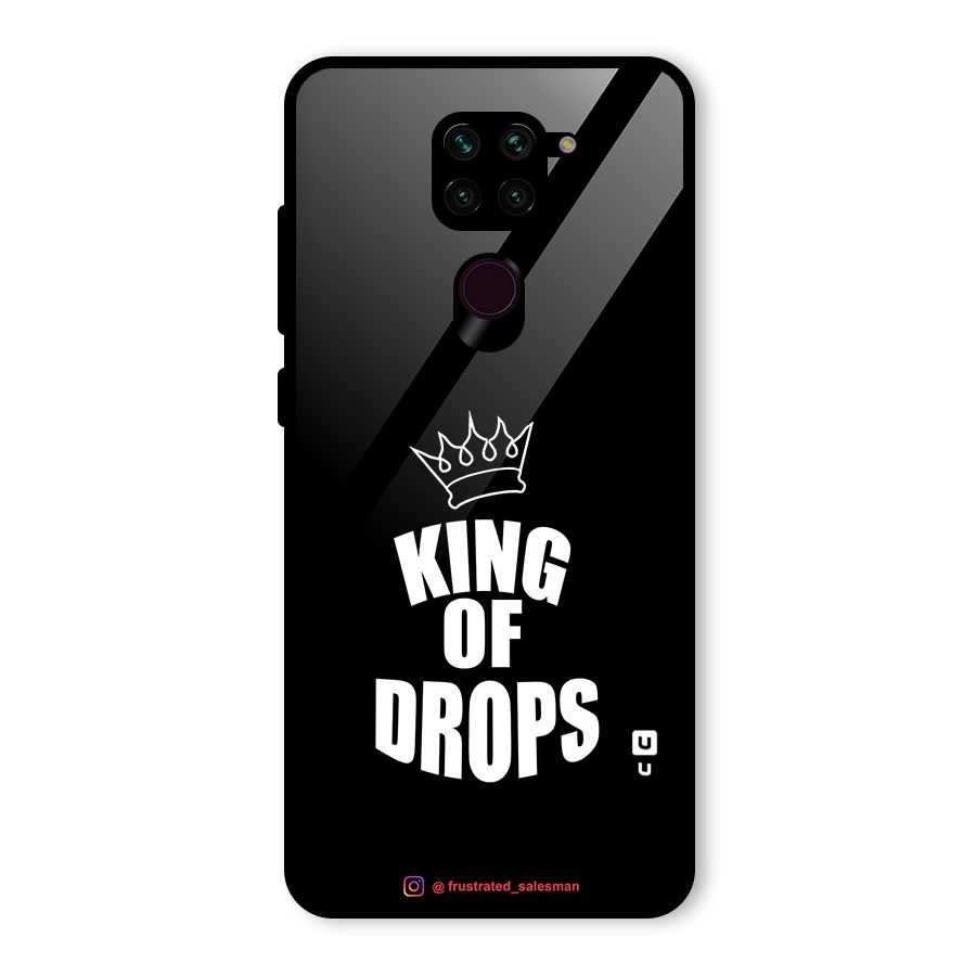 King of Drops Black Glass Back Case for Redmi Note 9