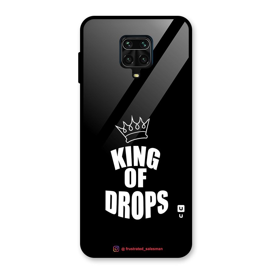 King of Drops Black Glass Back Case for Redmi Note 9 Pro Max