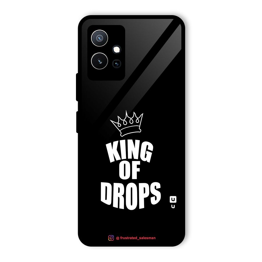 King of Drops Black Glass Back Case for Vivo T1 5G