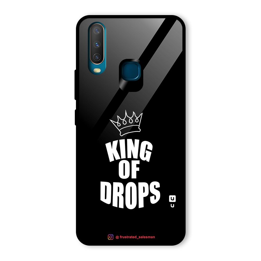King of Drops Black Glass Back Case for Vivo U10