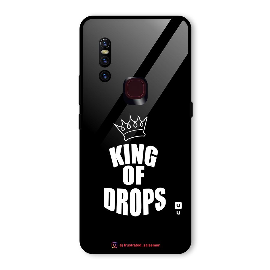 King of Drops Black Glass Back Case for Vivo V15