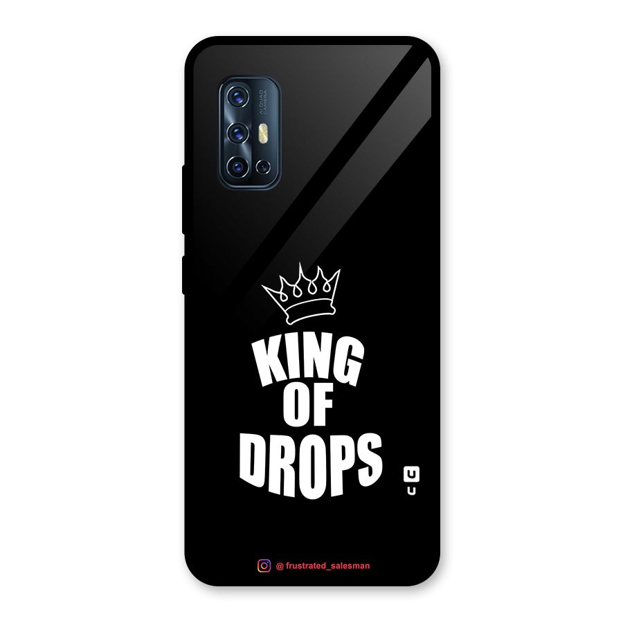 King of Drops Black Glass Back Case for Vivo V17