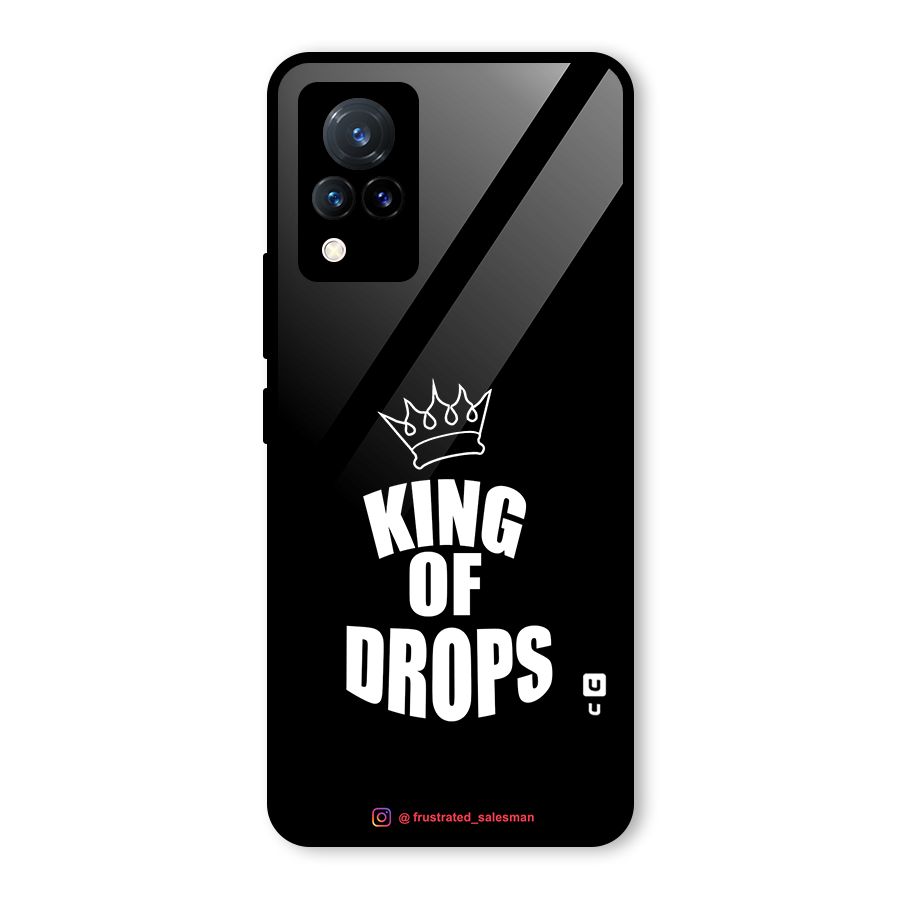 King of Drops Black Glass Back Case for Vivo V21 5G