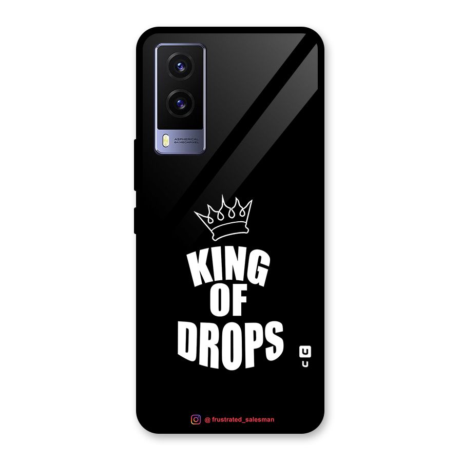King of Drops Black Glass Back Case for Vivo V21e 5G
