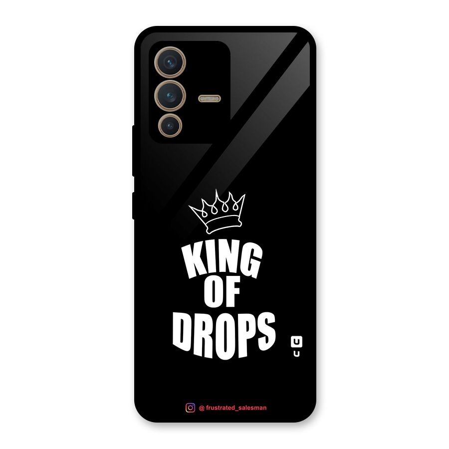 King of Drops Black Glass Back Case for Vivo V23 5G