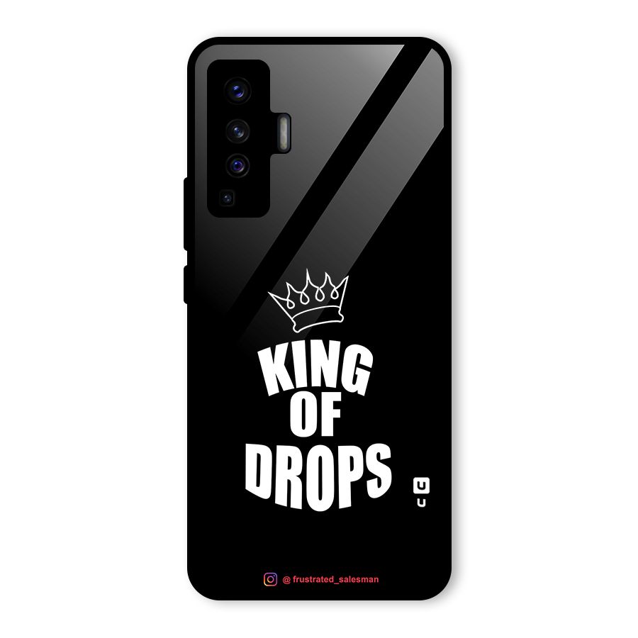 King of Drops Black Glass Back Case for Vivo X50