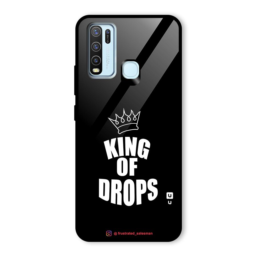 King of Drops Black Glass Back Case for Vivo Y30