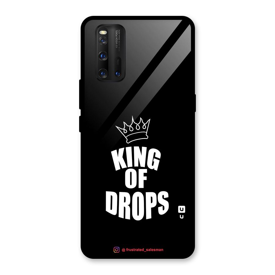 King of Drops Black Glass Back Case for Vivo iQOO 3