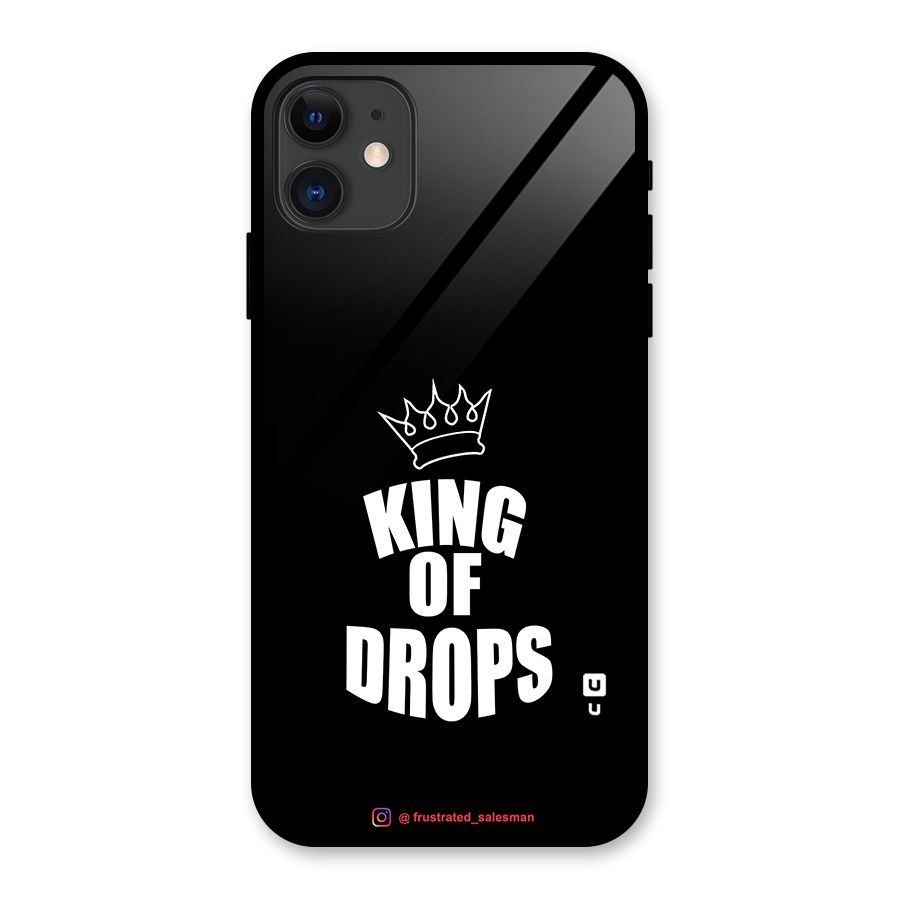 King of Drops Black Glass Back Case for iPhone 11