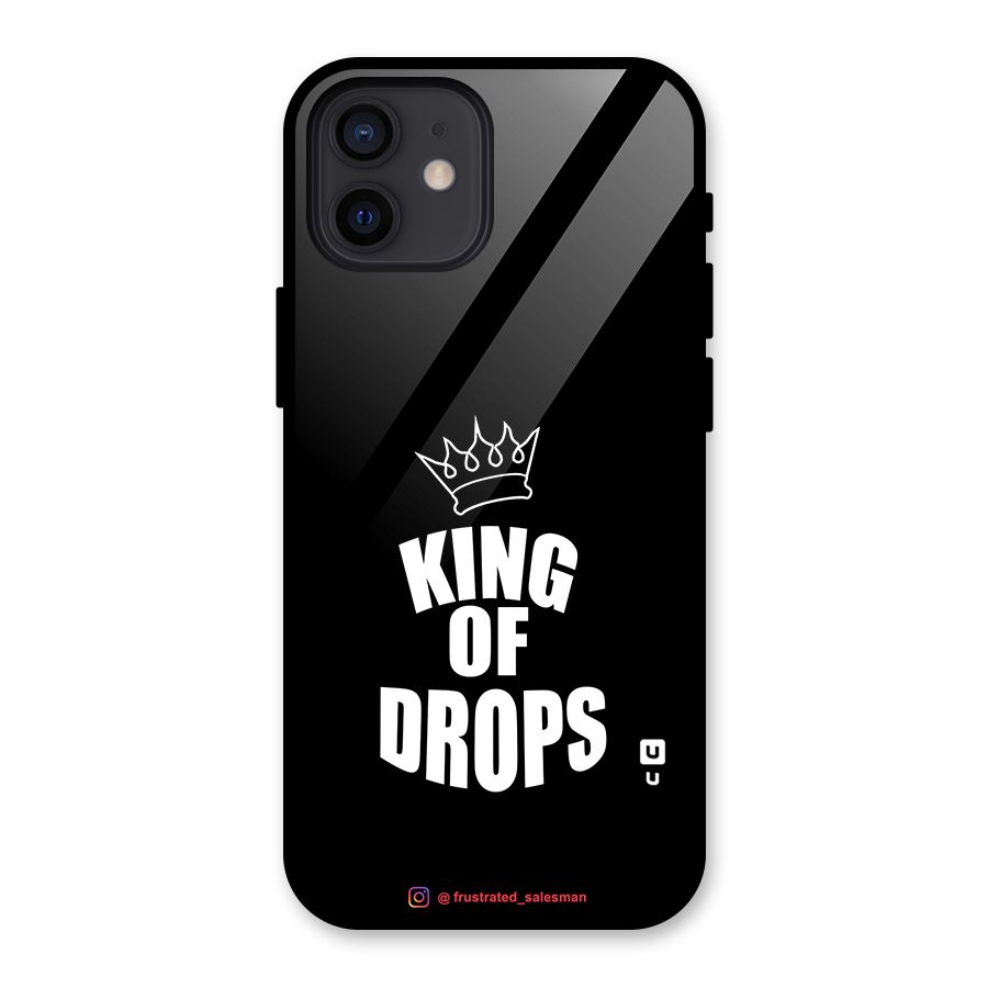 King of Drops Black Glass Back Case for iPhone 12