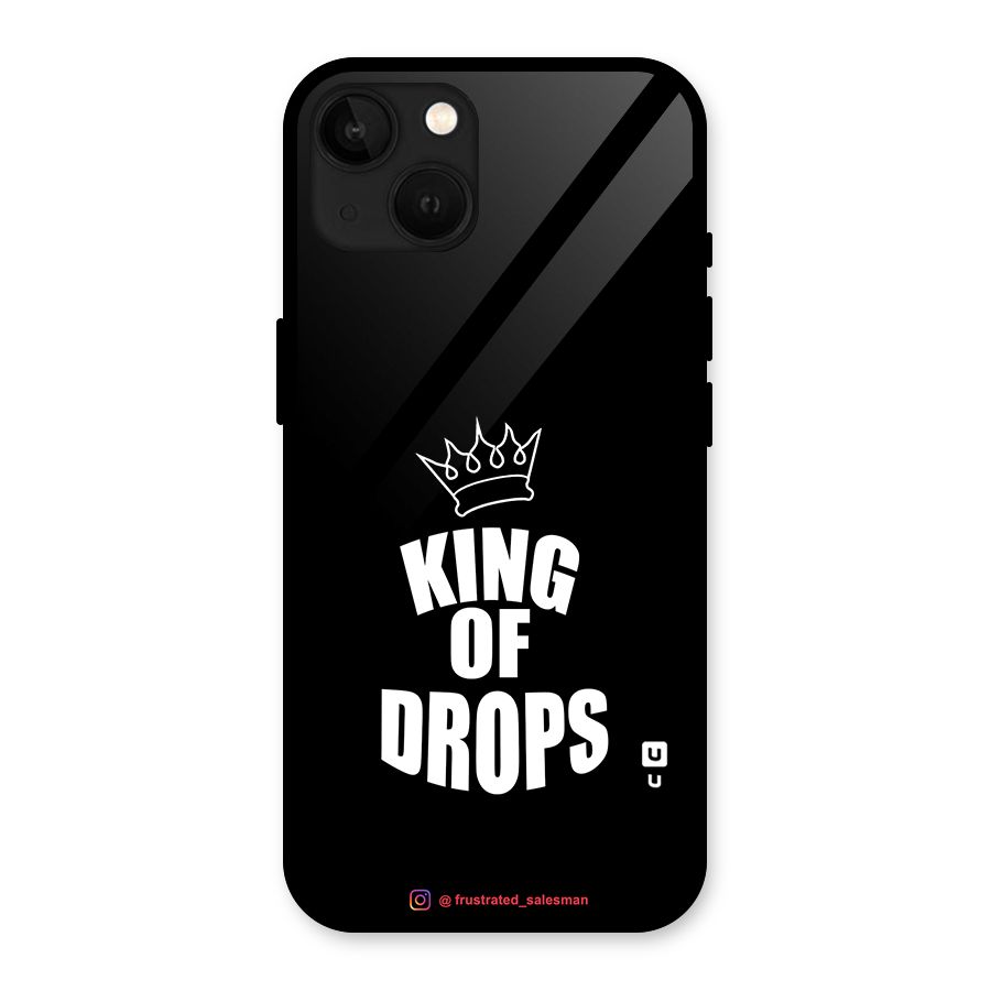 King of Drops Black Glass Back Case for iPhone 13