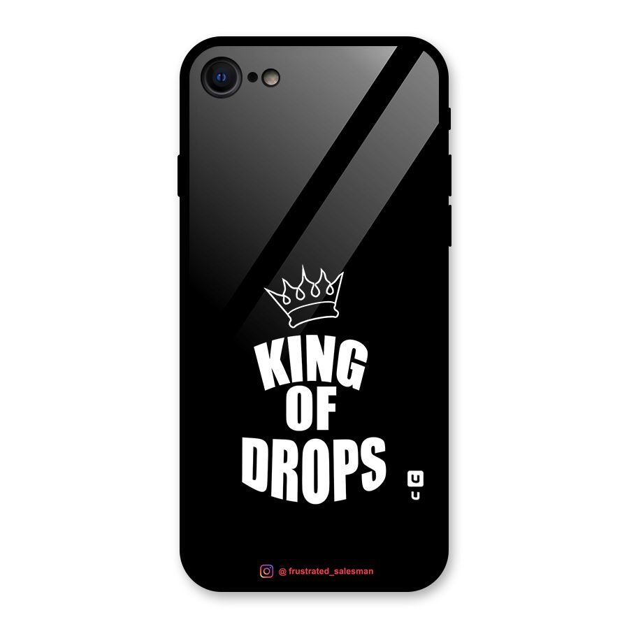 King of Drops Black Glass Back Case for iPhone 7