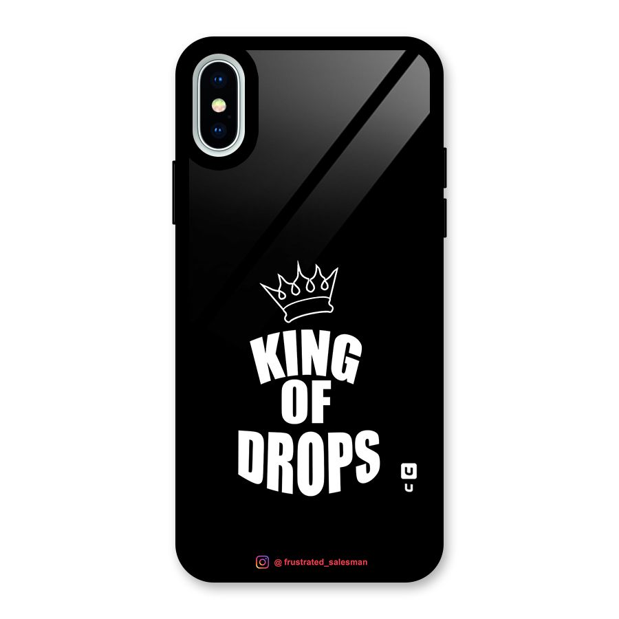 King of Drops Black Glass Back Case for iPhone XS