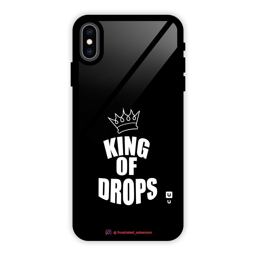 King of Drops Black Glass Back Case for iPhone XS Max