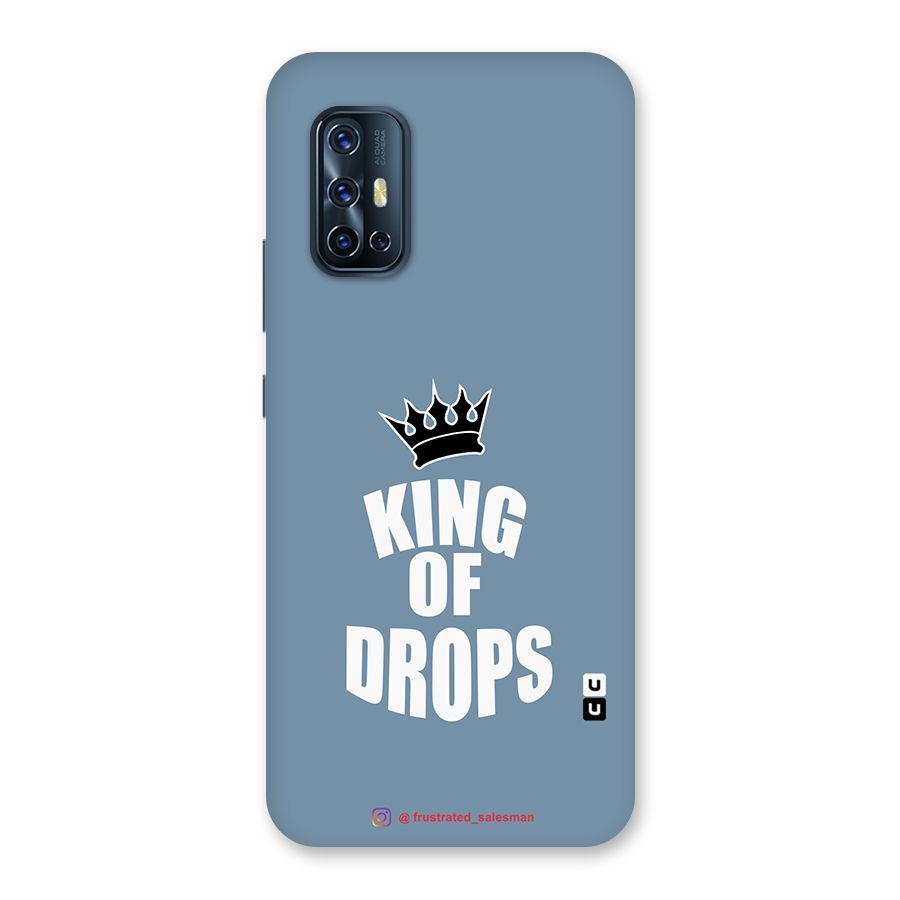King of Drops Mustard SteelBlue Glass Back Case for Vivo V17