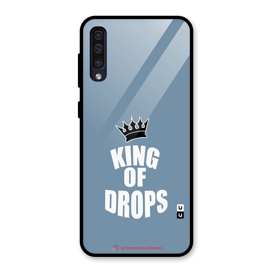 King of Drops Mustard SteelBlue Glass Back Case for Galaxy A30s