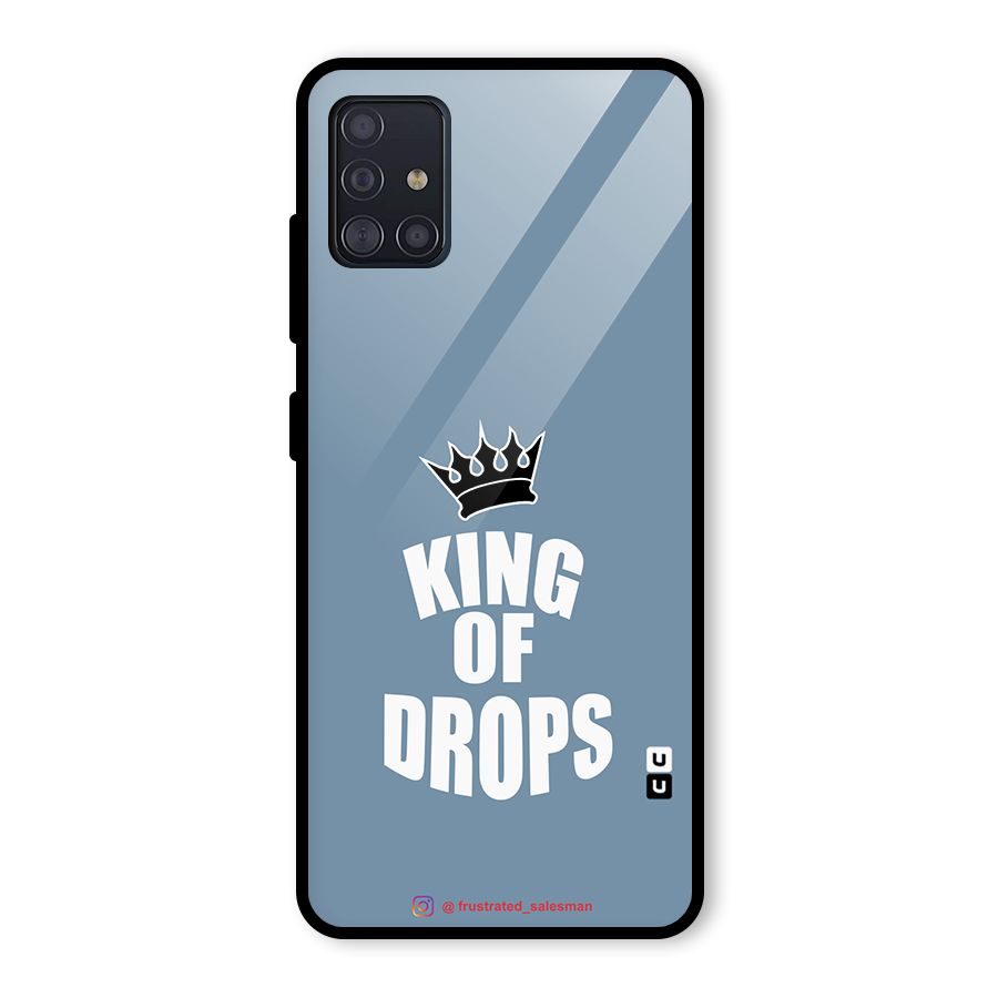 King of Drops Mustard SteelBlue Glass Back Case for Galaxy A51