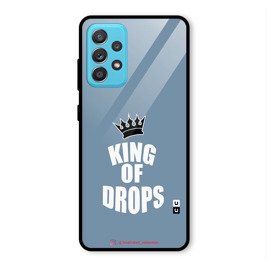 King of Drops Mustard SteelBlue Glass Back Case for Galaxy A52