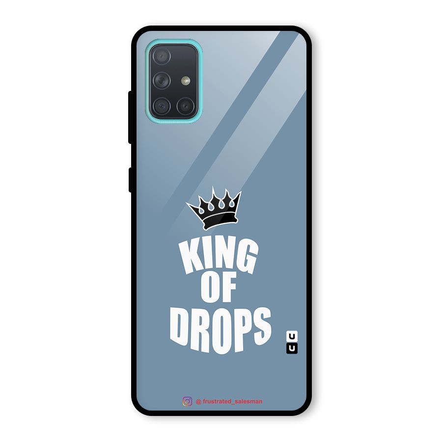 King of Drops Mustard SteelBlue Glass Back Case for Galaxy A71