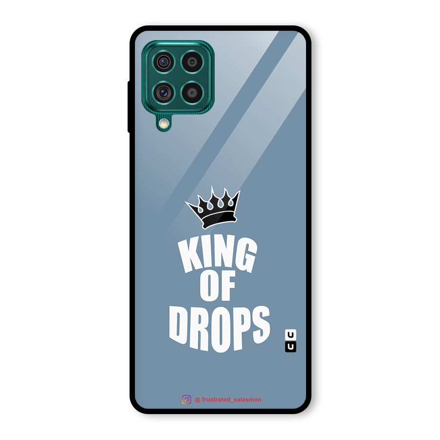 King of Drops Mustard SteelBlue Glass Back Case for Galaxy F62