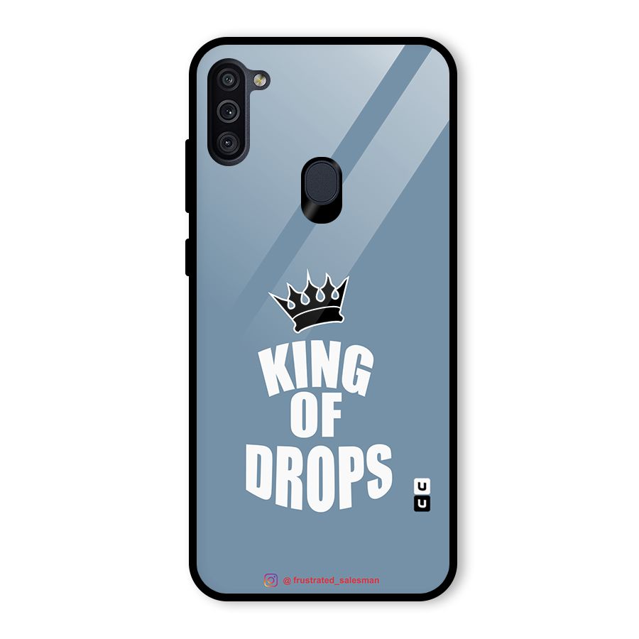 King of Drops Mustard SteelBlue Glass Back Case for Galaxy M11