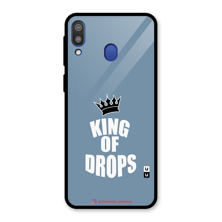 King of Drops Mustard SteelBlue Glass Back Case for Galaxy M20