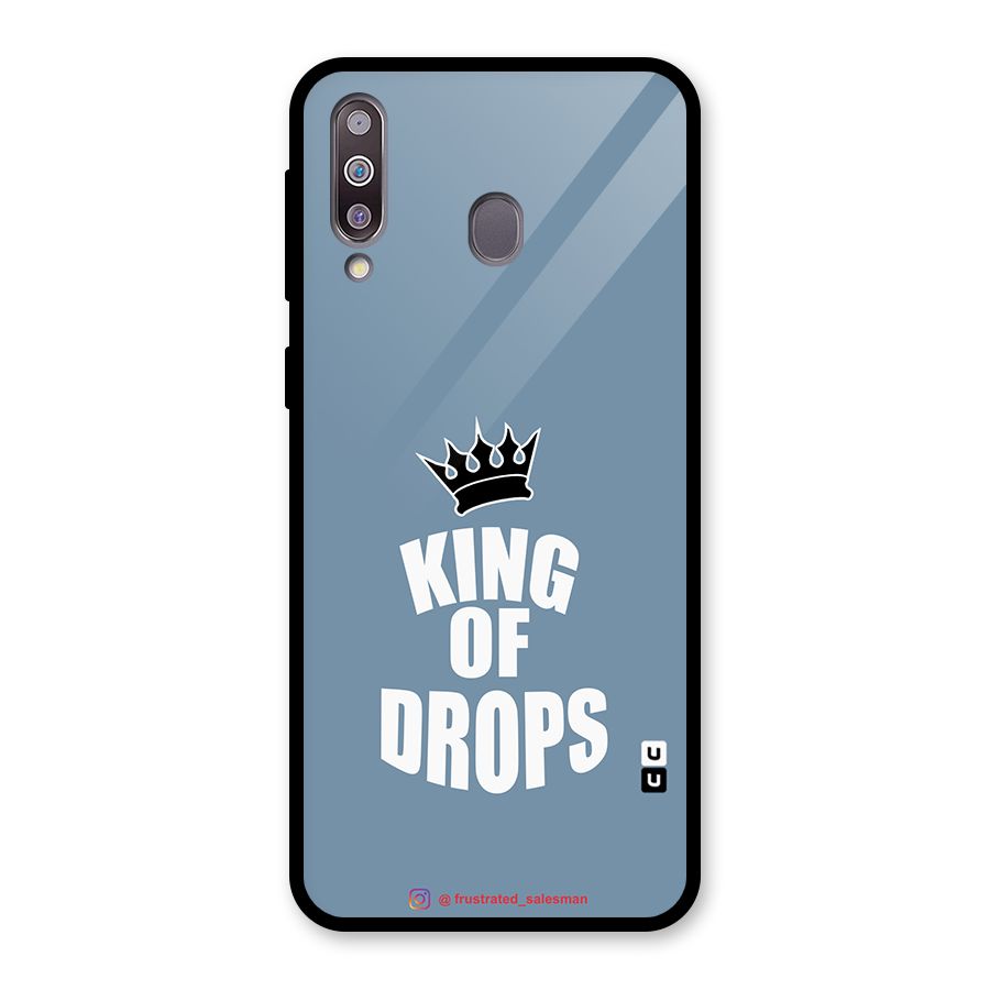 King of Drops Mustard SteelBlue Glass Back Case for Galaxy M30