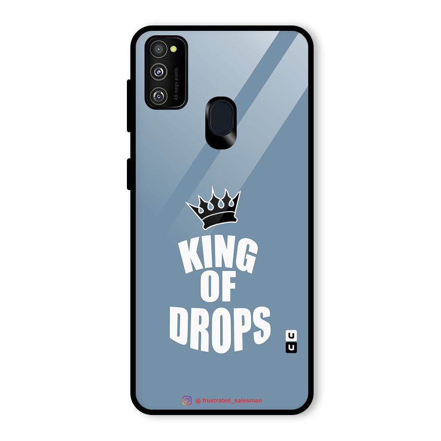 King of Drops Mustard SteelBlue Glass Back Case for Galaxy M30s