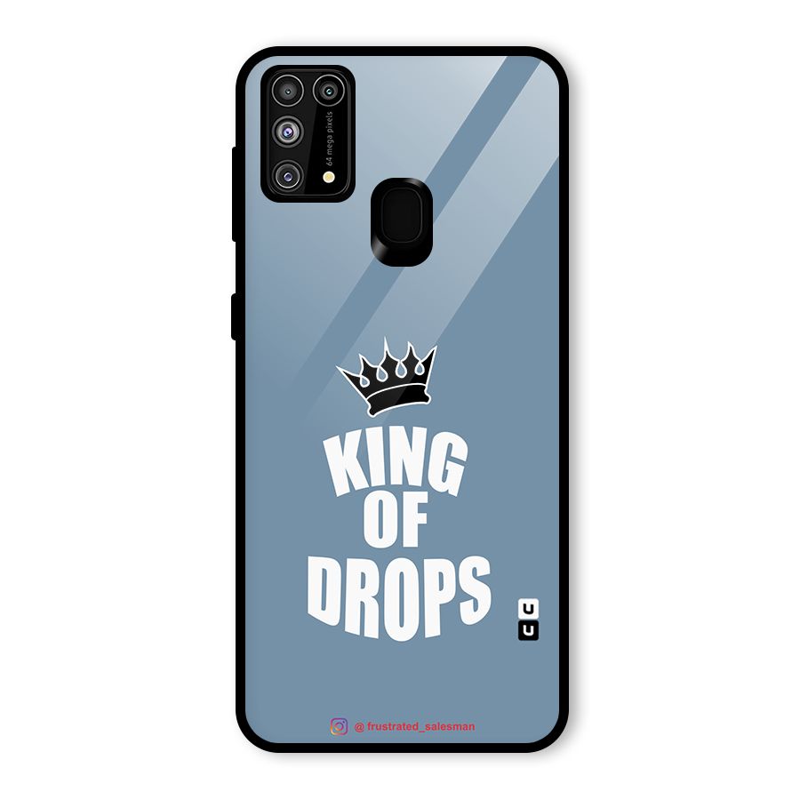 King of Drops Mustard SteelBlue Glass Back Case for Galaxy M31
