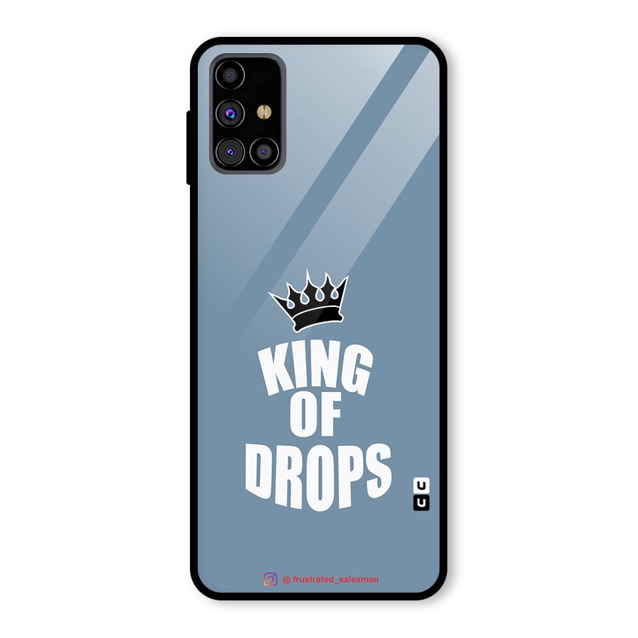 King of Drops Mustard SteelBlue Glass Back Case for Galaxy M31s