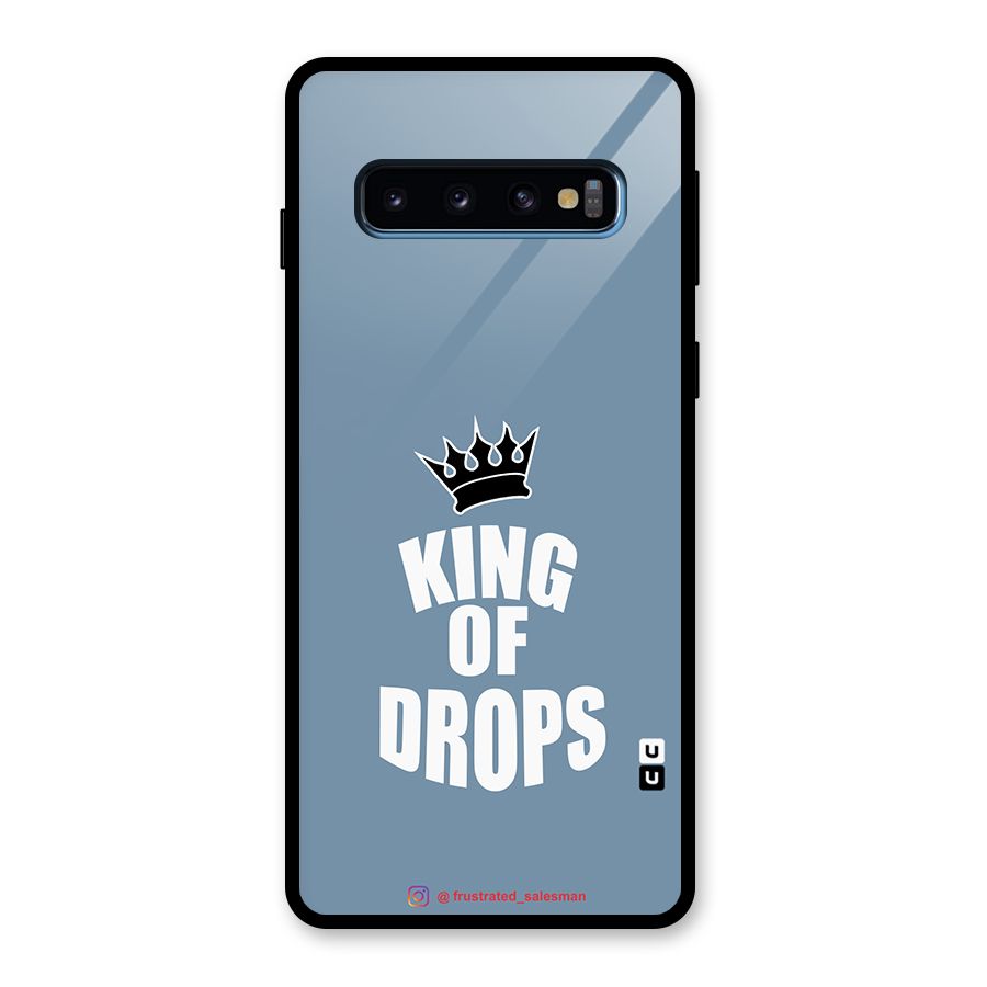 King of Drops Mustard SteelBlue Glass Back Case for Galaxy S10
