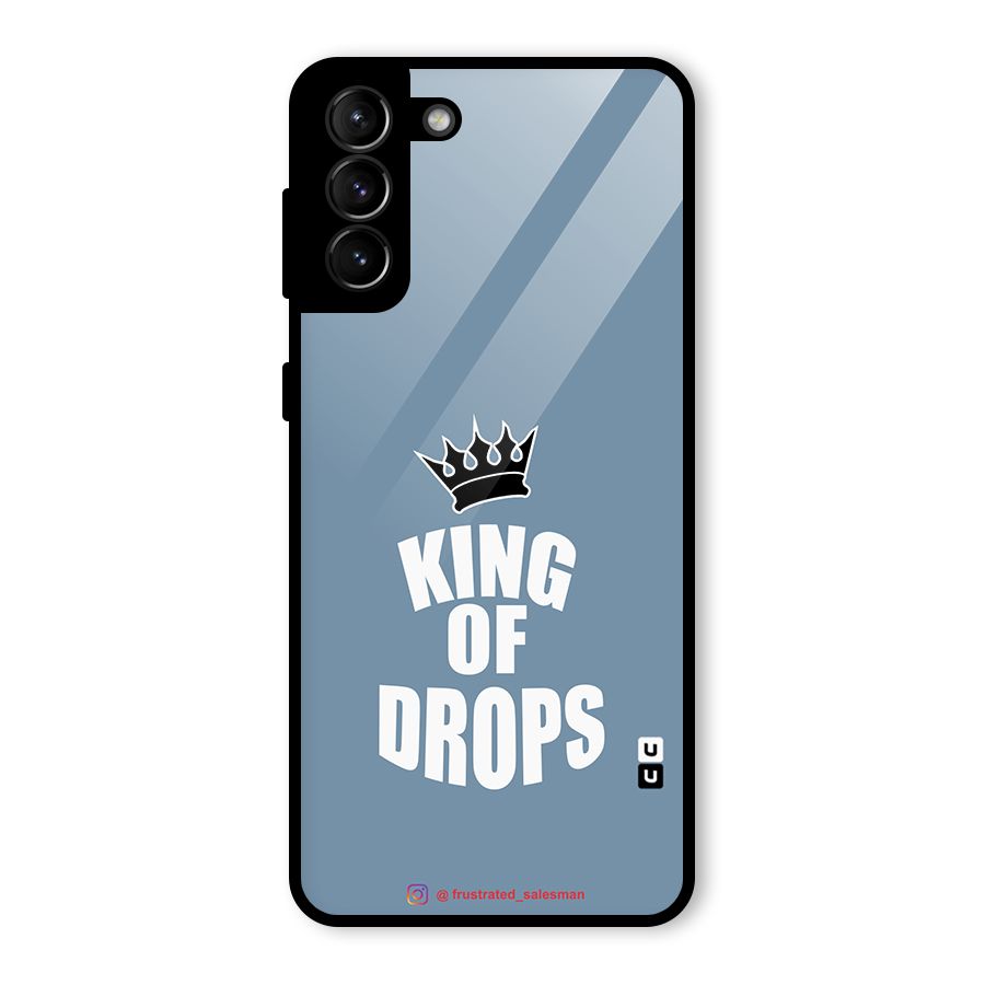 King of Drops Mustard SteelBlue Glass Back Case for Galaxy S21 Plus