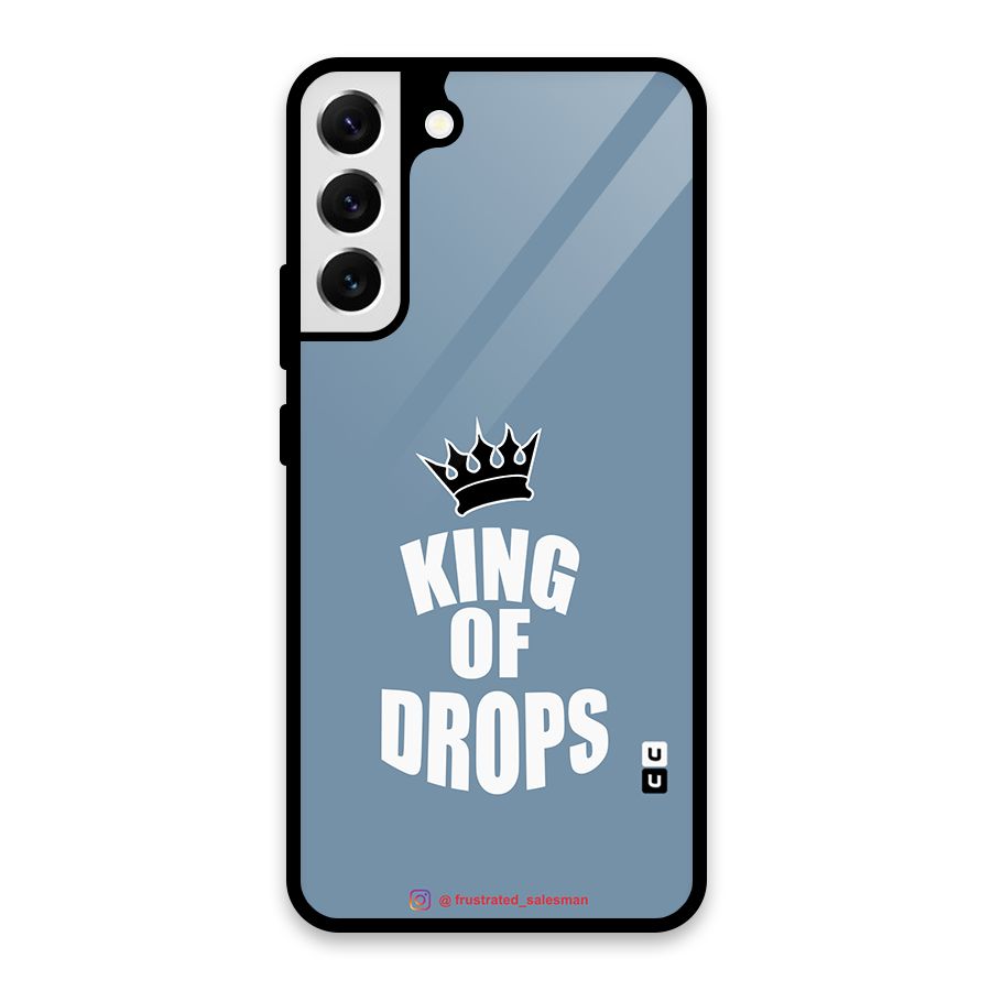 King of Drops Mustard SteelBlue Glass Back Case for Galaxy S22 Plus 5G