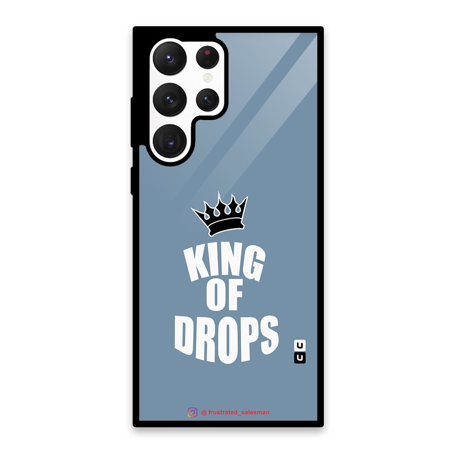 King of Drops Mustard SteelBlue Glass Back Case for Galaxy S22 Ultra 5G