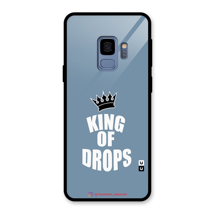 King of Drops Mustard SteelBlue Glass Back Case for Galaxy S9