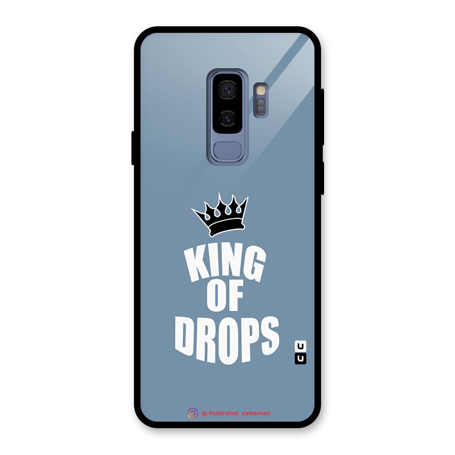 King of Drops Mustard SteelBlue Glass Back Case for Galaxy S9 Plus