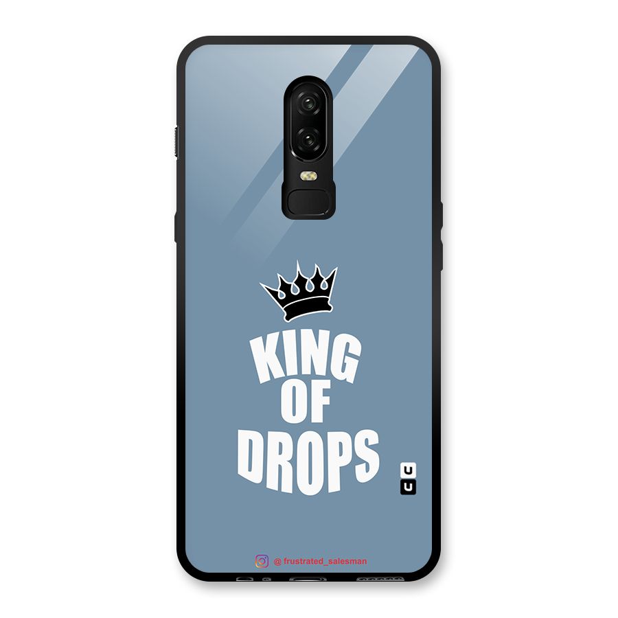 King of Drops Mustard SteelBlue Glass Back Case for OnePlus 6
