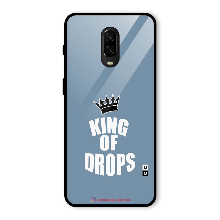 King of Drops Mustard SteelBlue Glass Back Case for OnePlus 6T