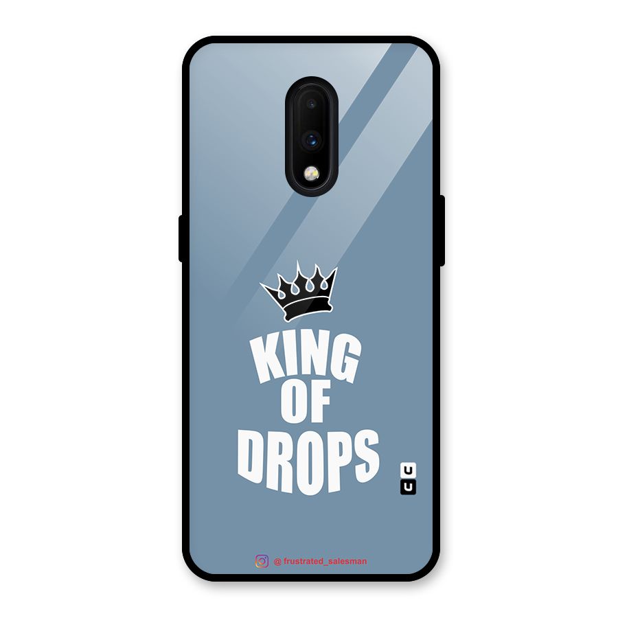 King of Drops Mustard SteelBlue Glass Back Case for OnePlus 7