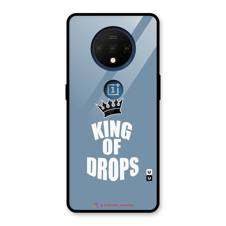 King of Drops Mustard SteelBlue Glass Back Case for OnePlus 7T