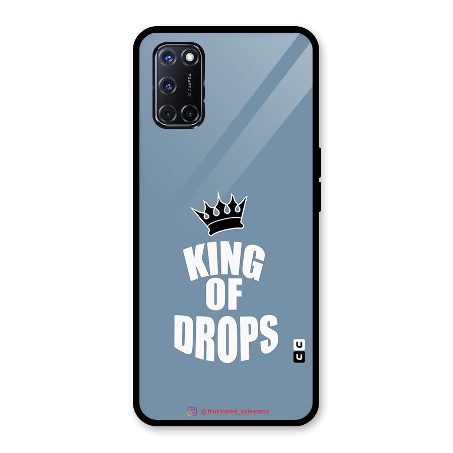 King of Drops Mustard SteelBlue Glass Back Case for Oppo A52