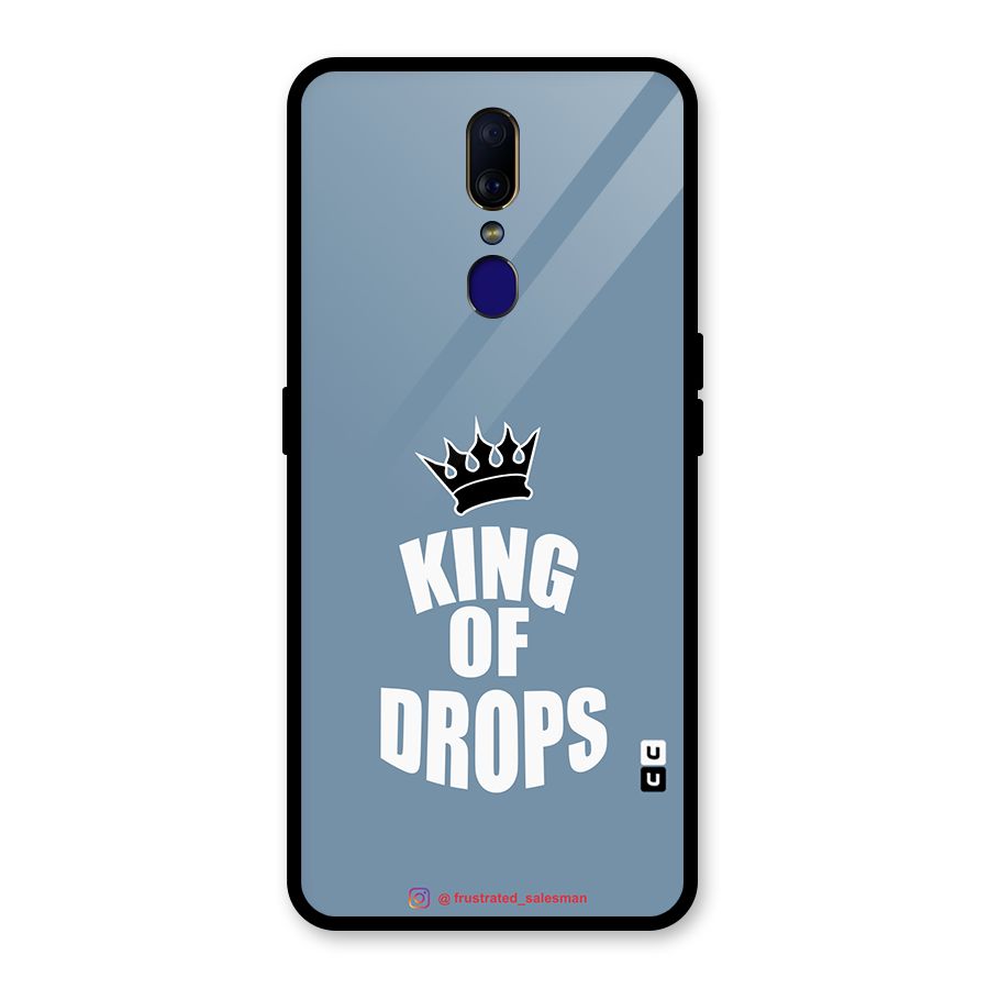 King of Drops Mustard SteelBlue Glass Back Case for Oppo F11