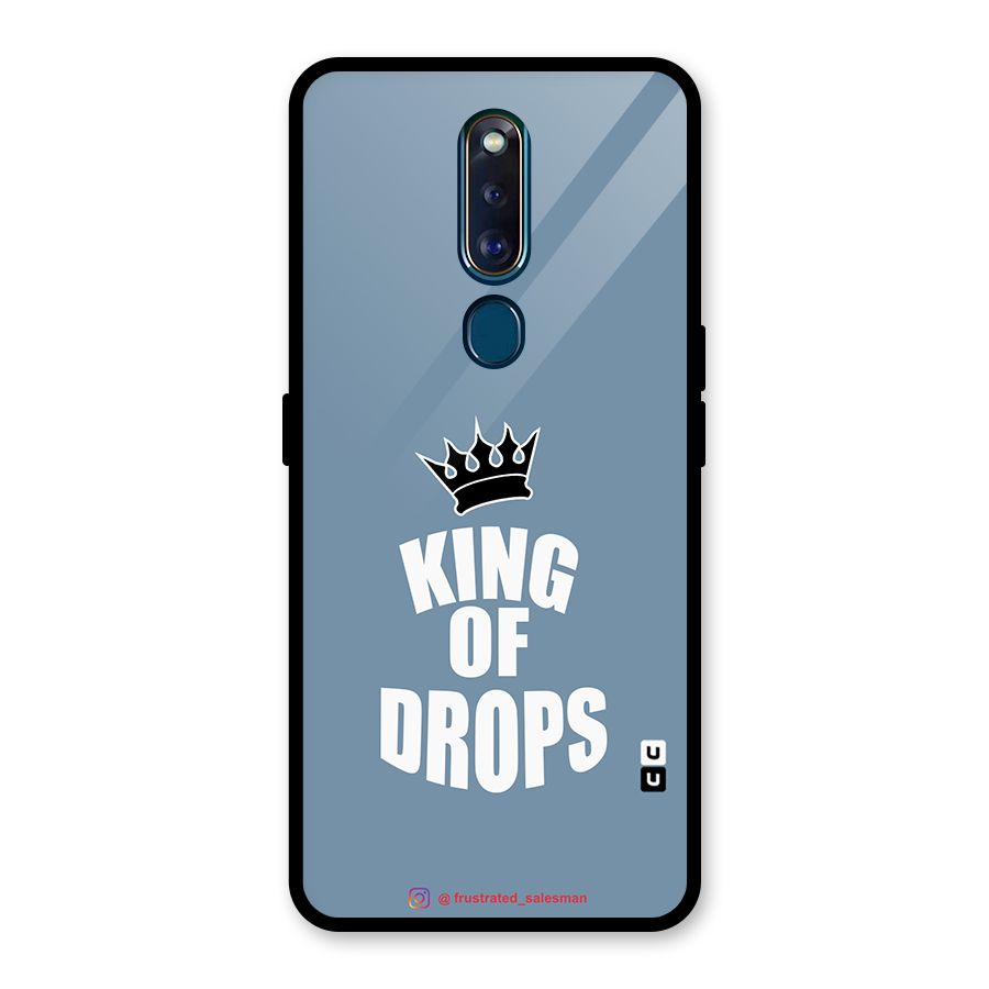 King of Drops Mustard SteelBlue Glass Back Case for Oppo F11 Pro