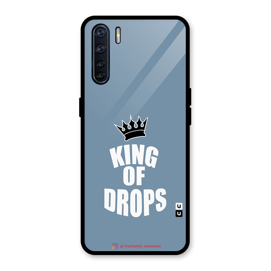 King of Drops Mustard SteelBlue Glass Back Case for Oppo F15