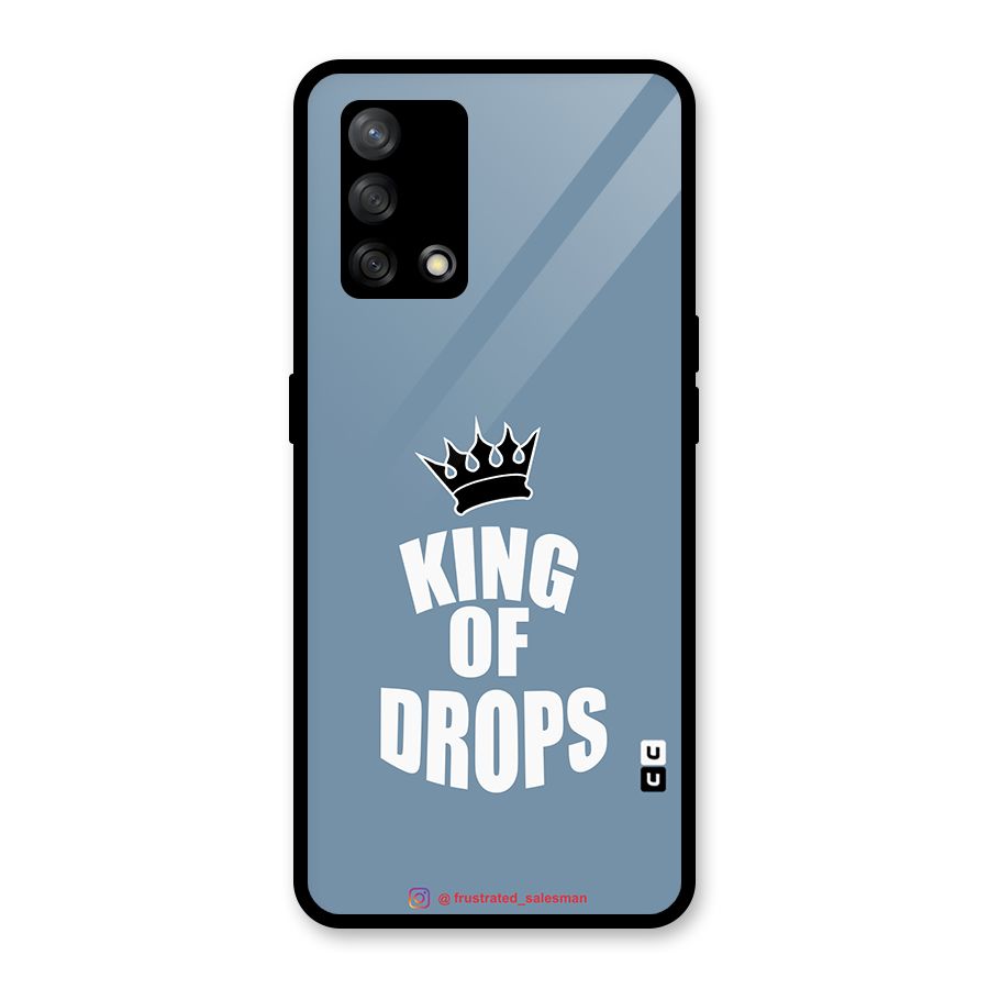 King of Drops Mustard SteelBlue Glass Back Case for Oppo F19