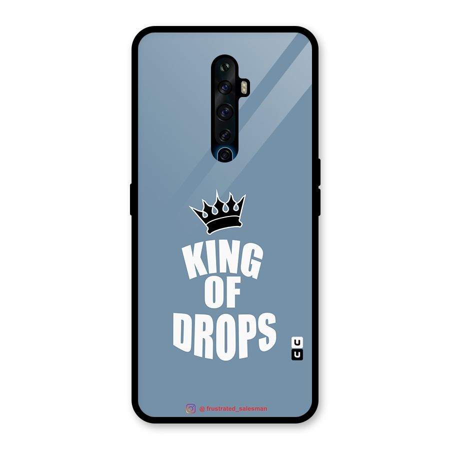 King of Drops Mustard SteelBlue Glass Back Case for Oppo Reno2 Z