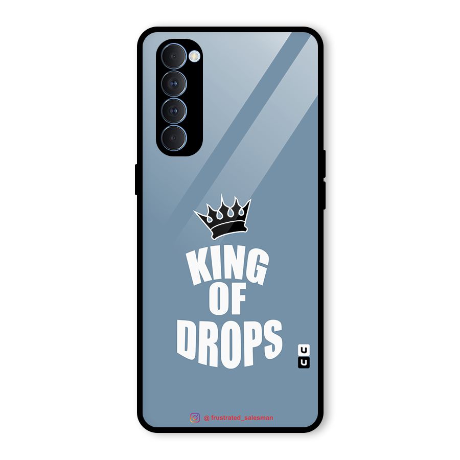 King of Drops Mustard SteelBlue Glass Back Case for Oppo Reno4 Pro