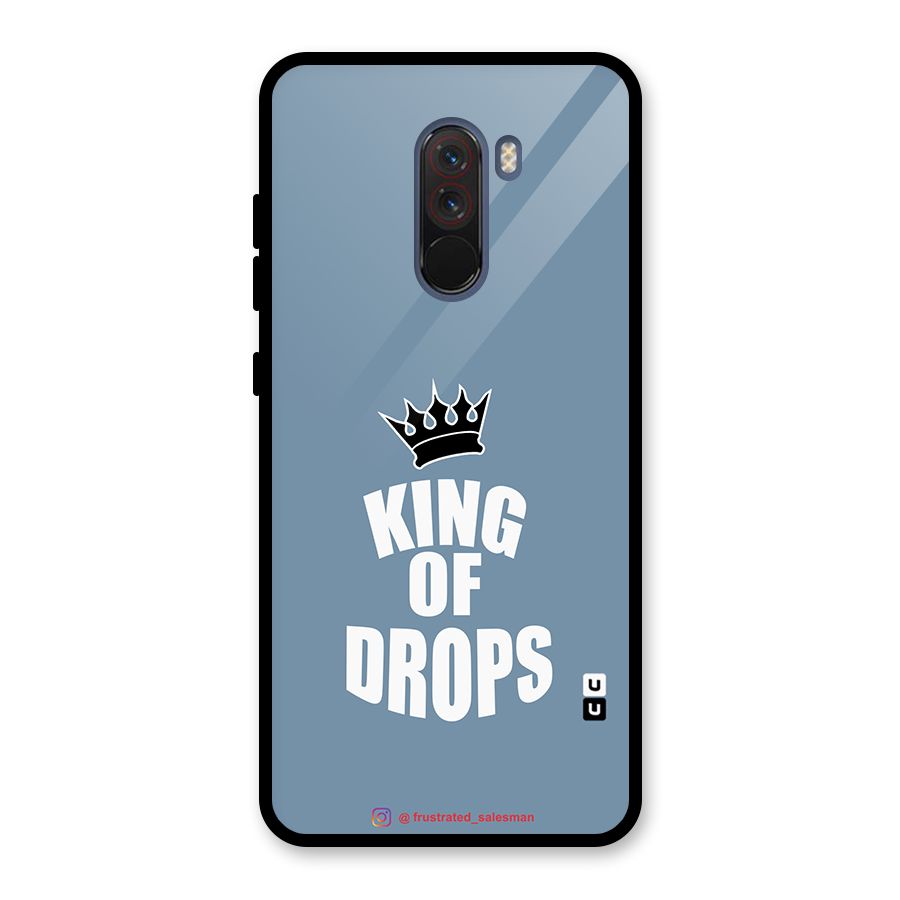 King of Drops Mustard SteelBlue Glass Back Case for Poco F1